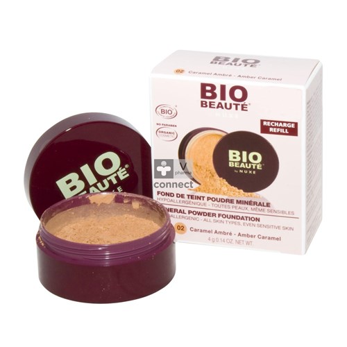 Bio Beauté Nuxe Fond De Teint Poudre Minérale Recharge Caramel Ambré