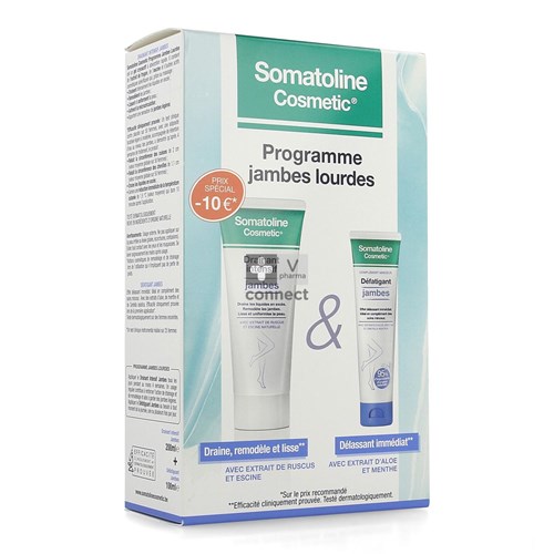 Somatoline Duo Drainant Jambes 200 ml + Défatiguant 100 ml