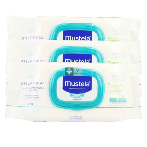 Mustela Pa Stelatopia Doekjes Pack 3x50 Promo