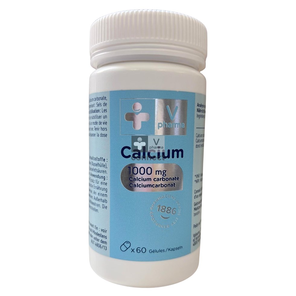 Vpharma Nutrition Calcium Carbonate 1000 Mg 60 Gélules
