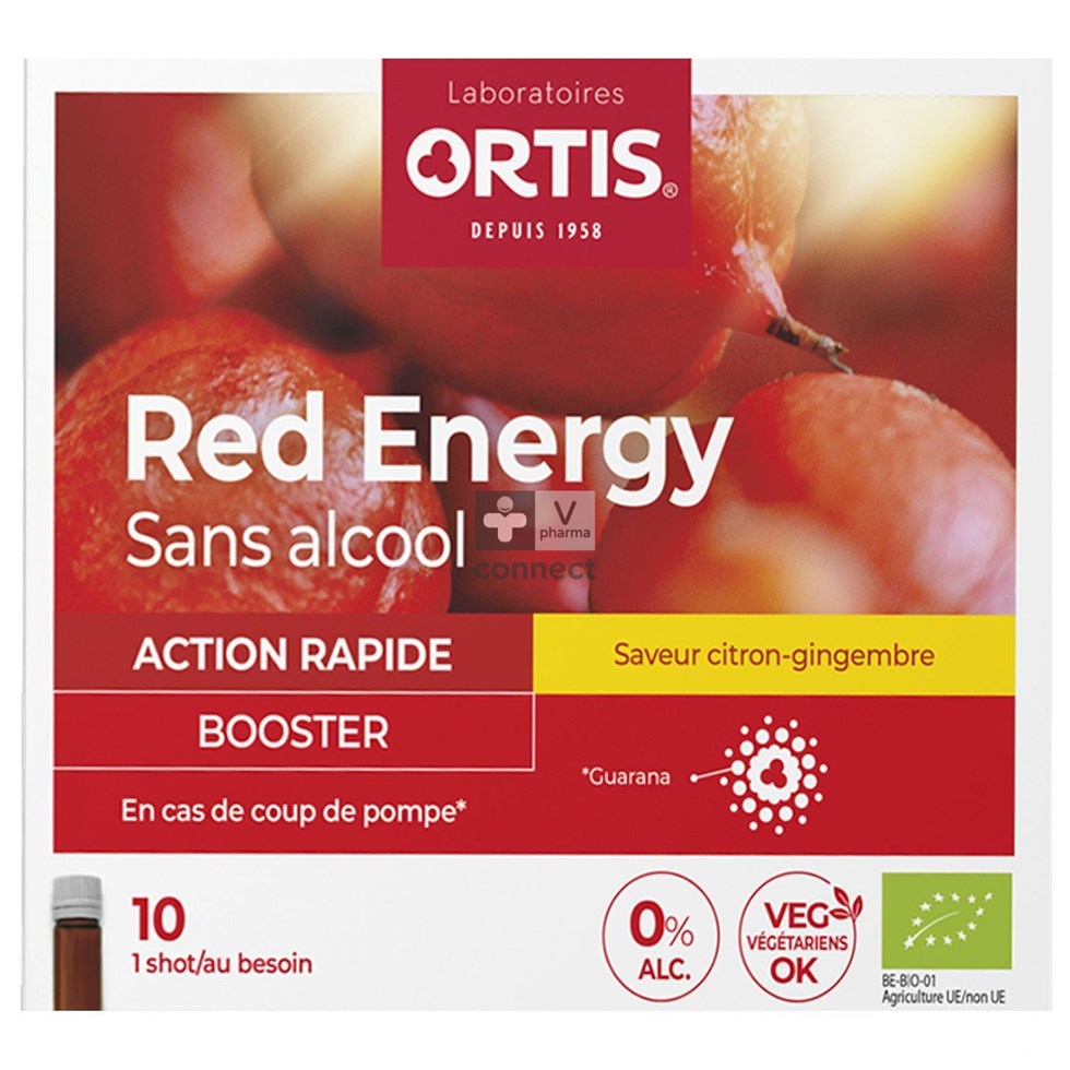 Ortis Red Energy Citroen Gember Bio Z/alc 10x15ml