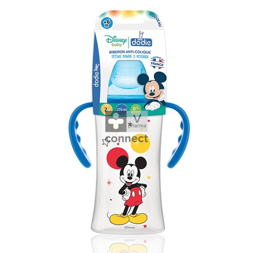 Dodie Zuigfles Initiatie+ Mickey Handvat Bl. 270ml