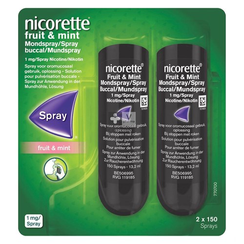 Nicorette Fruit & Mint 1mg Spray Dos 2x150