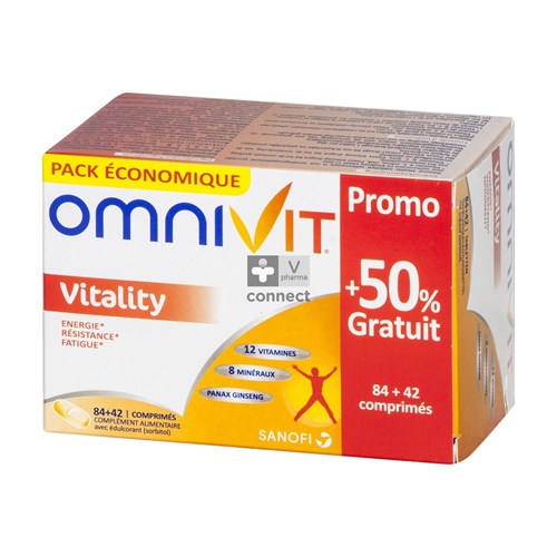 Omnivit Energy Vitality 84 + 42 Comprimés Gratuit Prix Promo