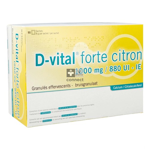 D-vital Forte Citroen 1000mg/880ie Bruis Zakjes 90