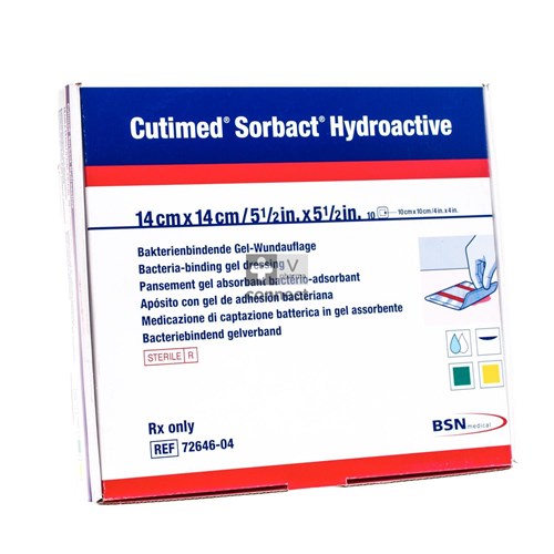 Cutimed Sorbact Hydroactive 14 x 14 cm 10 Pièces