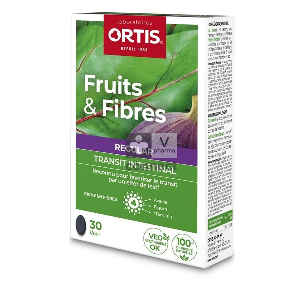 Ortis Fruits & Fibres Transit Régulier 30 Comprimés