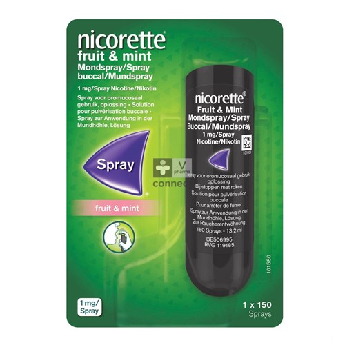 Nicorette Fruit & Mint 1 mg Spray Buccal 150 Pulvérisations