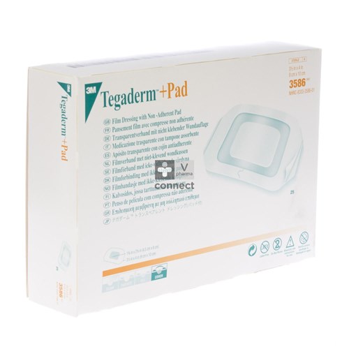 Tegaderm + Pad Pansement Transparent 9 cm x 10 cm 25 Pièces Réf. 3586