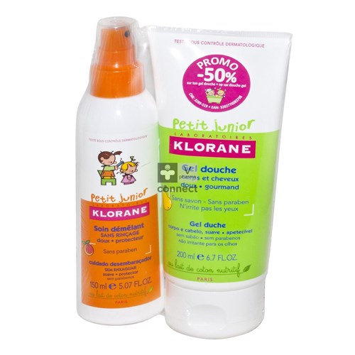 Klorane Petit Junior Spray Démêlant 150 ml + Gel Douche Poire 200 ml Prix Promo