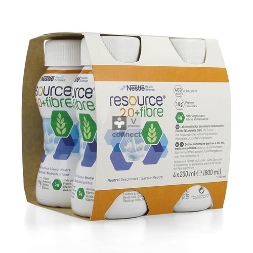 Nestle Resource 2.0 Fibre Neutre 4 x 200 ml