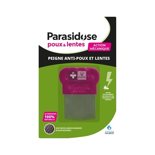 Parasidose Peigne Anit-Poux + Lentes Dents Cannelées