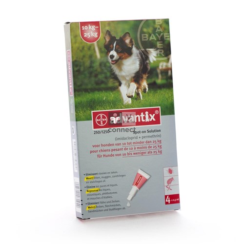 Advantix 250/1250 Honden 10<25kg Fl 4x2,5ml