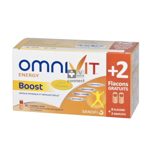 Omnivit Energy Boost 8 Flacons + 2 Gratuit