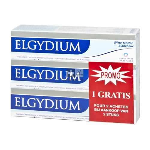 Elgydium Whitening Tandpasta 3x75ml 2+1 Gratis