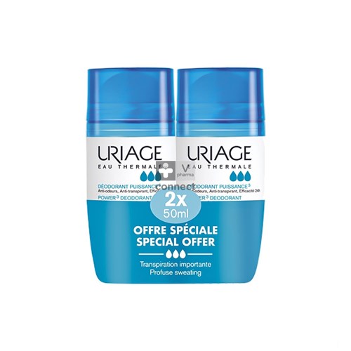Uriage Deodorant Puissance 3 Roll On 2x50ml