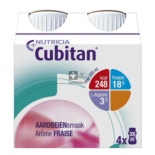 Cubitan Fraise 200 ml  4 Pieces