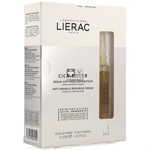 Lierac Cica Filler Serum A/rimpel Herst.amp 3x10ml