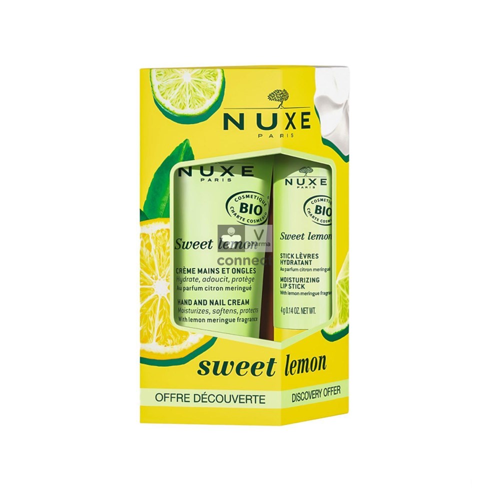 Nuxe Sweet Lemon Duo Stick Lèvres 4 gr et Crème Mains 30 ml