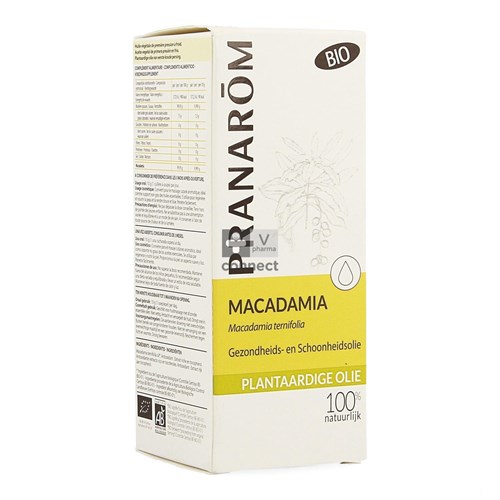 Pranarom Macadamia Huile Végétale Bio 50 ml