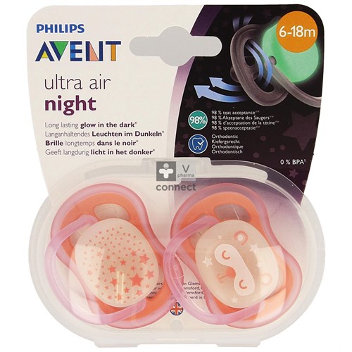 Philips Avent Fopspeen +6m Air Night Girls