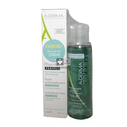 Aderma Phys-Ac Perfect Crème 40 ml + Gel Moussant 100 ml Gratuit