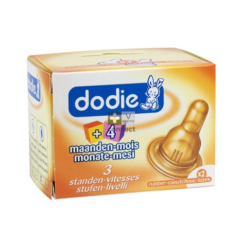 Dodie Tetine 2ème Age Caoutchouc Duo