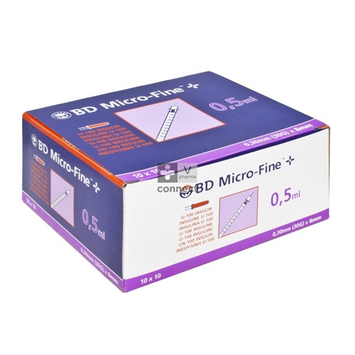 Bd Microfine+ Seringues à Insuline 0,5 ml 30G 8 mm 100 Pièces (324825)