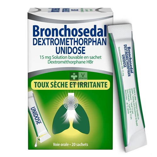 Bronchosedal Dextromethorphan Unidose 15mg 20 sachets