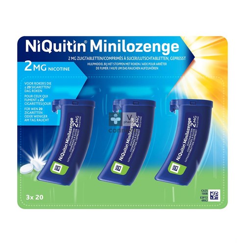 Niquitin 2,0 mg Minilozenge 60 Comprimés A Sucer