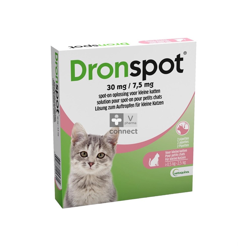 Dronspot 30mg/7,5mg Spot-on Kat Kl.>0,5-2,5kg Pip2
