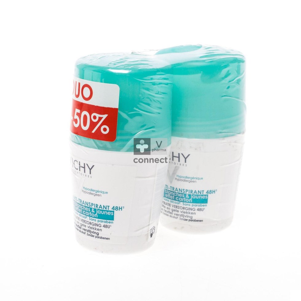 Vichy Déodorant Roll On Anti Transpirant 48H 2 x 50 ml Promo