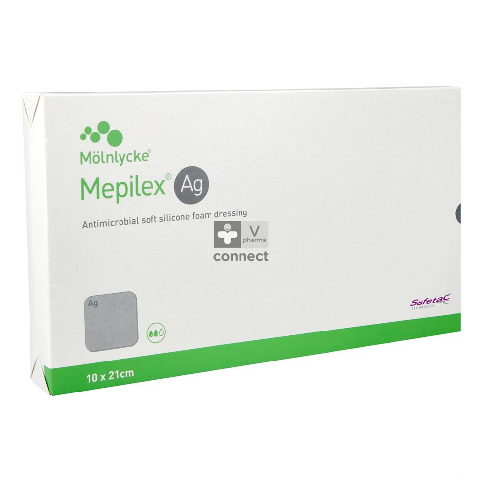 Mepilex Ag Verband Steriel 10,0x21,0cm 5 287221