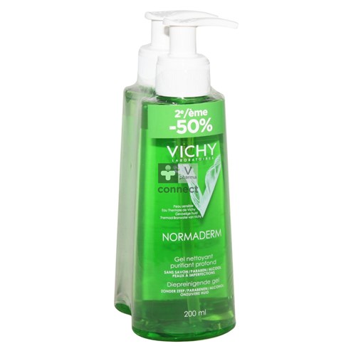 Vichy Normaderm Gel Nettoyant Purifiant Profond 2 x 200 ml Promo