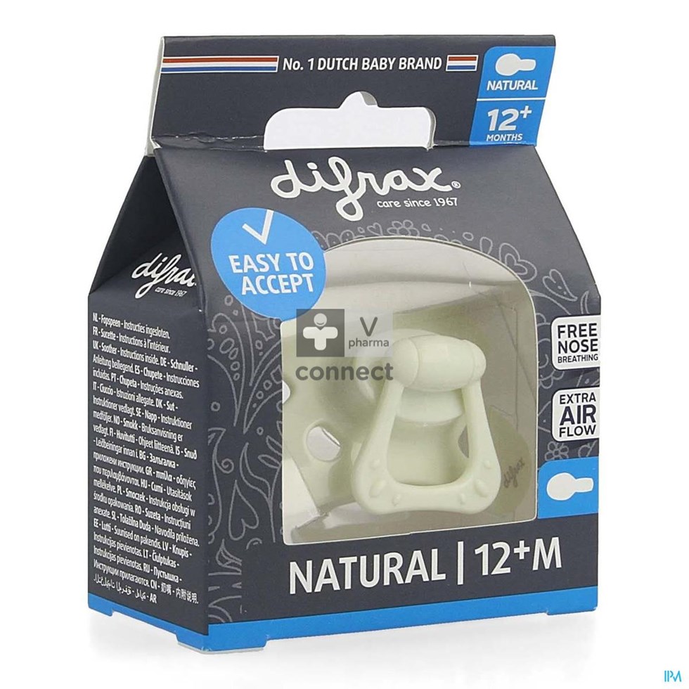 Difrax Sucette Natural 12+ Uni Assorti