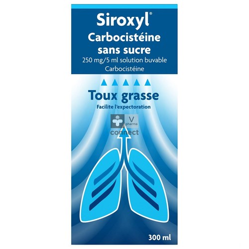 Siroxyl Carbocistein.250mg/5ml Z/suiker Drank300ml