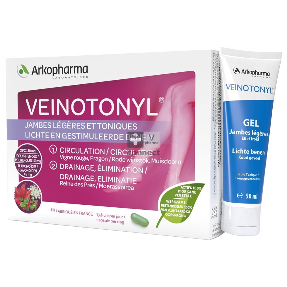 Arko Veinotonyl 30 comprimés + Gel Massage 50 ml gratuit