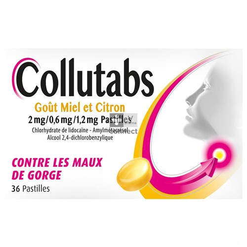 Collutabs Miel Citron 36 Pastilles à Sucer