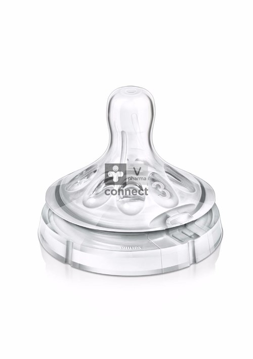 Avent Natural Tetine Débit Moyen +3 Mois 2 Pièces