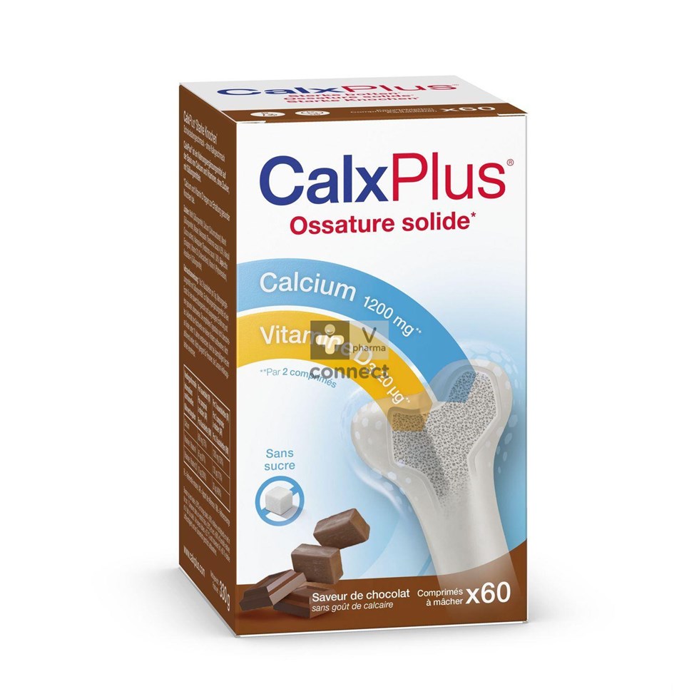 Calx Plsu Chocoladesmaak 60 tabletten