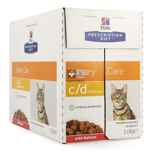 Hills Prescription Diet C/D Feline 12 Sachets Repas Saumon