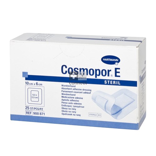 Cosmopor E Pansement Couvrant Adhesif 10 X 6 cm 25 Pieces