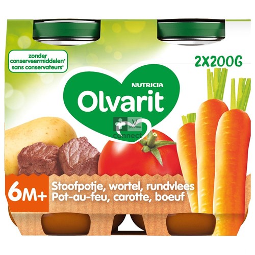 Olvarit Pot Au Feu Carotte Boeuf 2 x 200 g