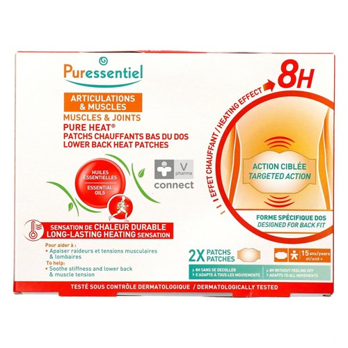 Puressentiel Articulations Et Muscles Patch Chauffant Bas du Dos 2 Pièces