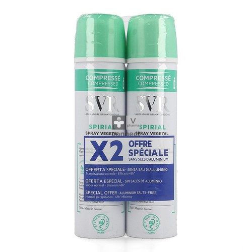 Svr Spirial Plantaardige Spray Duo 2x75ml