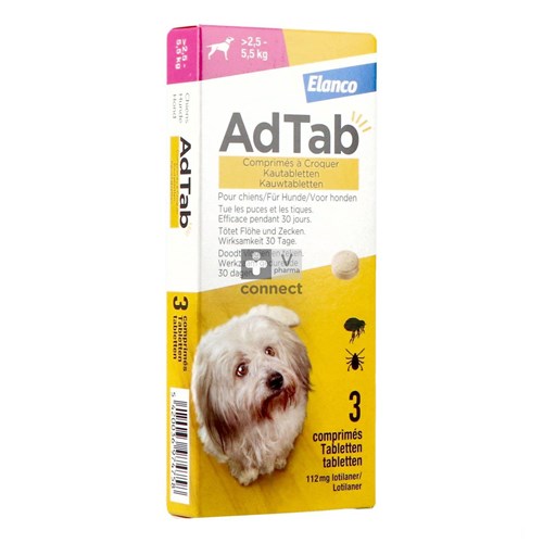 Adtab 112mg Hond >2,5kg-5,5kg Kauwtabl 3