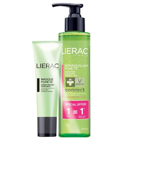 Lierac Masque Pureté Crème Mousse 50 ml + Démaquillant Pureté Gelée Moussante 200 ml Gratuit