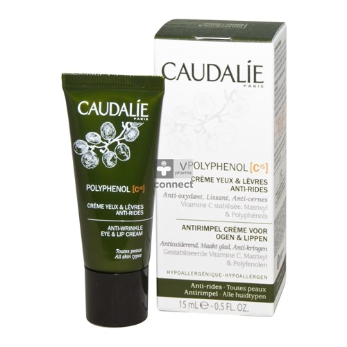 Caudalie Polyphenol C15 Crème Yeux et Lèvres Anti Rides 15 ml