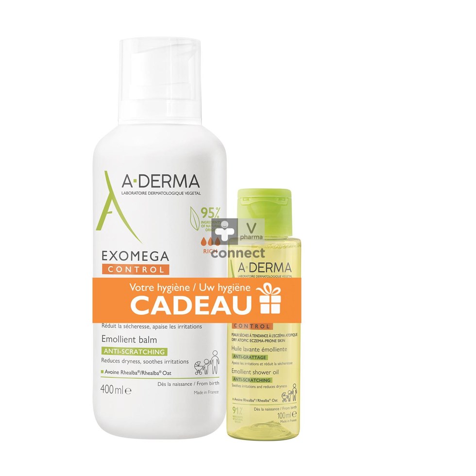 Aderma Exomega Control Baume 400Ml + Huile 100 ml Gratuite