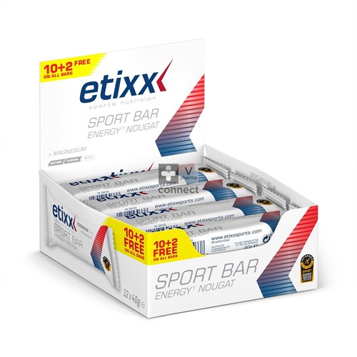 Etixx Energy Sport Bar Nougat 12x40g